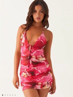 NWT Peppermayo Pink and Red Halter Mini Dress